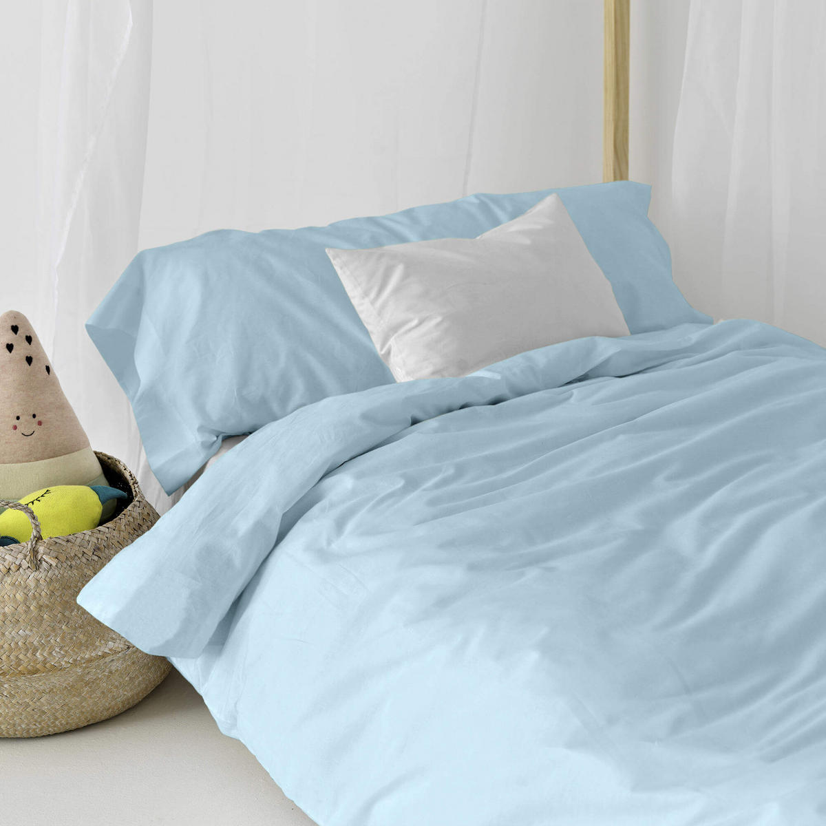 BETTBEZUG 2er-Set teiliges basic 135/140x200 cm (standardgrösse) blau - Blau, Textil (140/200cm) - Happy Friday