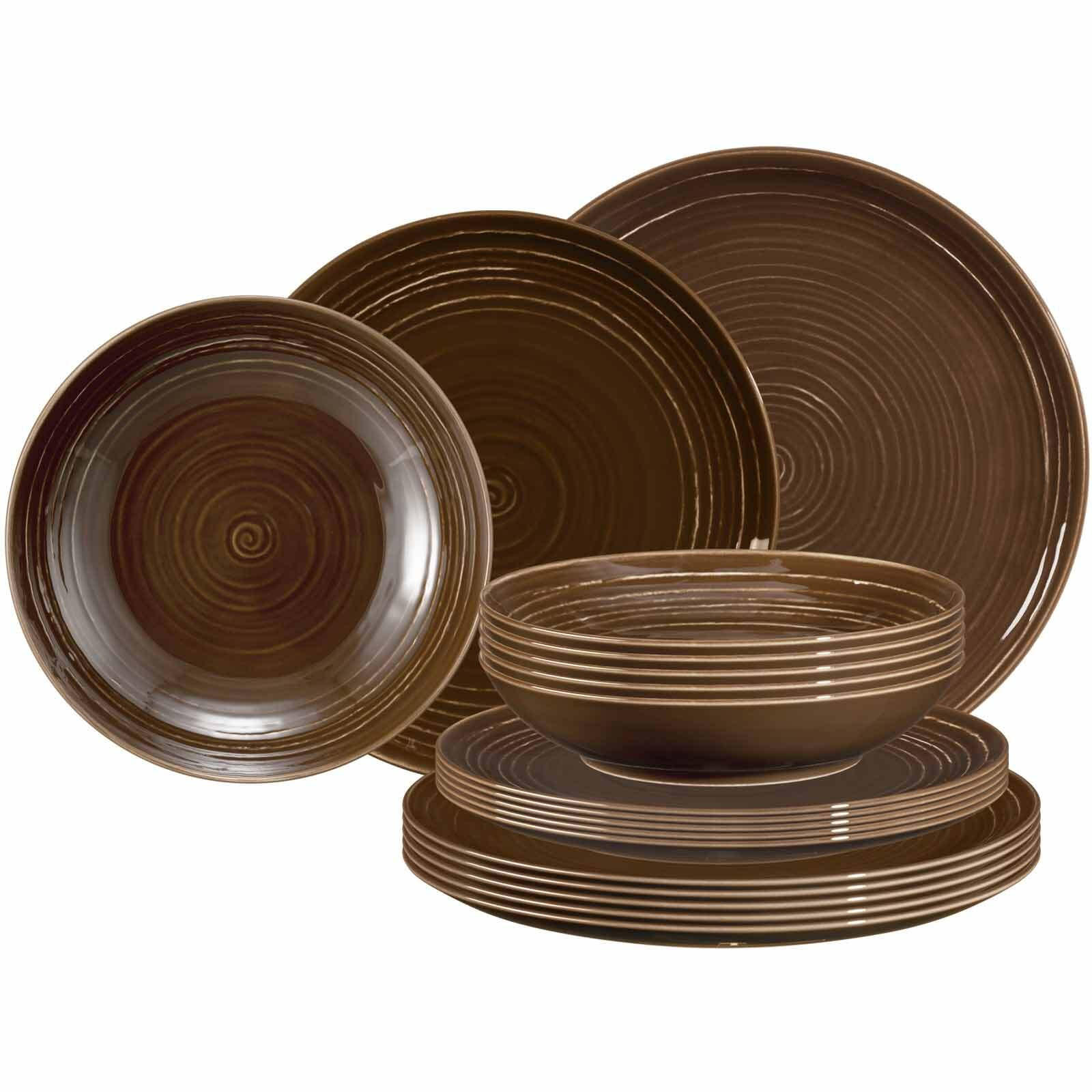 TELLER-SET Terra Erdbraun 18er Set - Braun, Keramik (1/1/1cm) - Seltmann Weiden