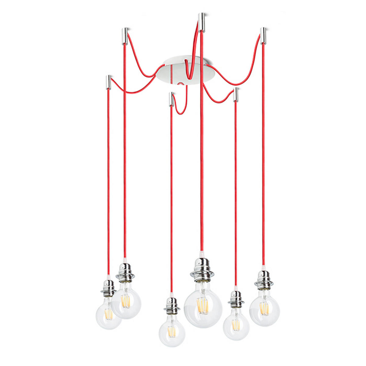 PENDELLEUCHTE KOMBIX 6 red 90 W - Rot, Metall (18/18/3cm) - Rendl