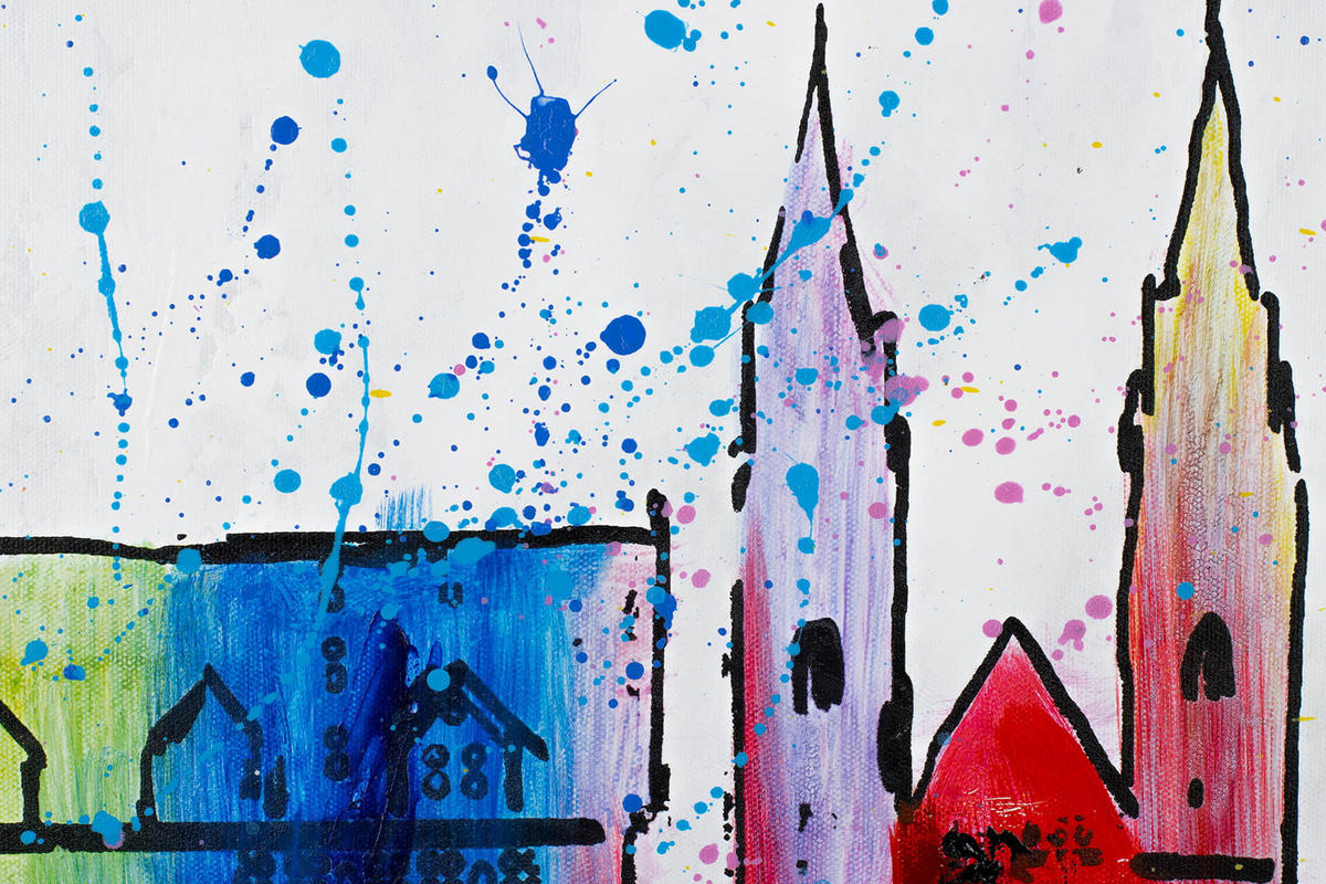 ACRYLBILD HANDGEMALT 120/60 cm - Multicolor/Grau, Holz/Textil (2/60cm) - KUNSTLOFT