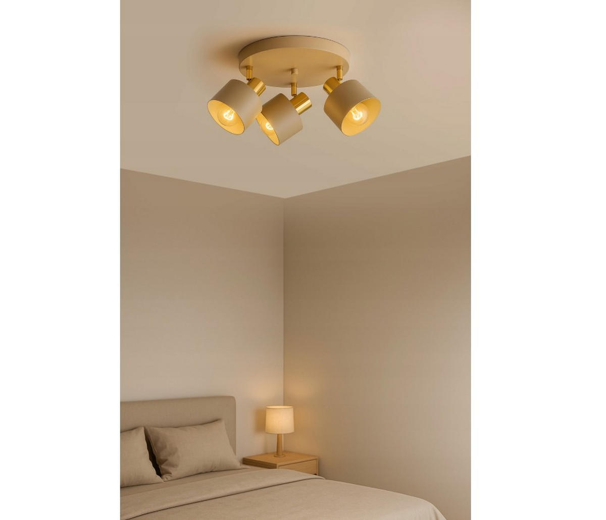 DECKENLEUCHTE Ecru - Beige/Goldfarben, Metall (40/40/21cm) - kiki design