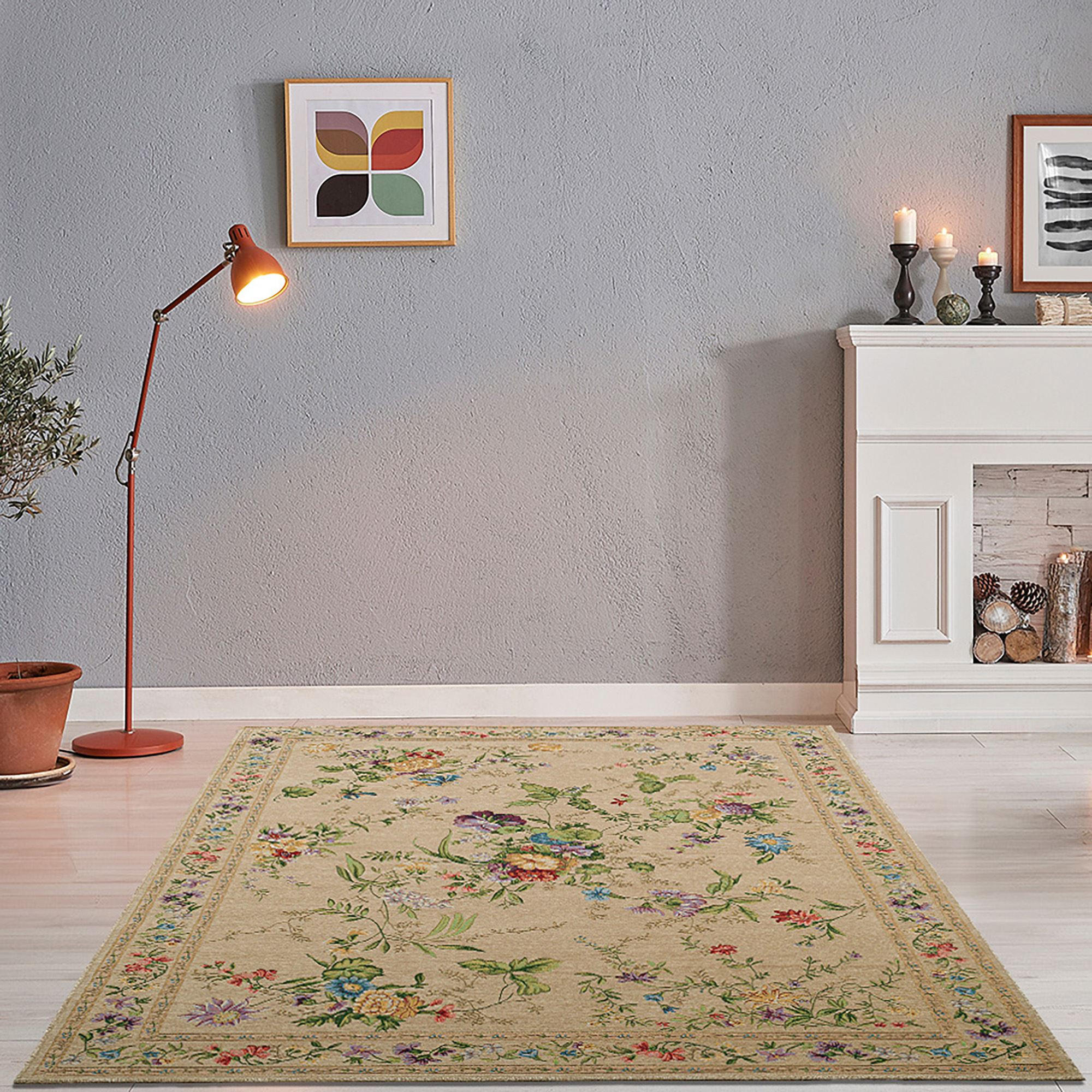 FLACHWEBTEPPICH Flomi 70x120 cm - Beige, Textil (70/120cm) - THEKO