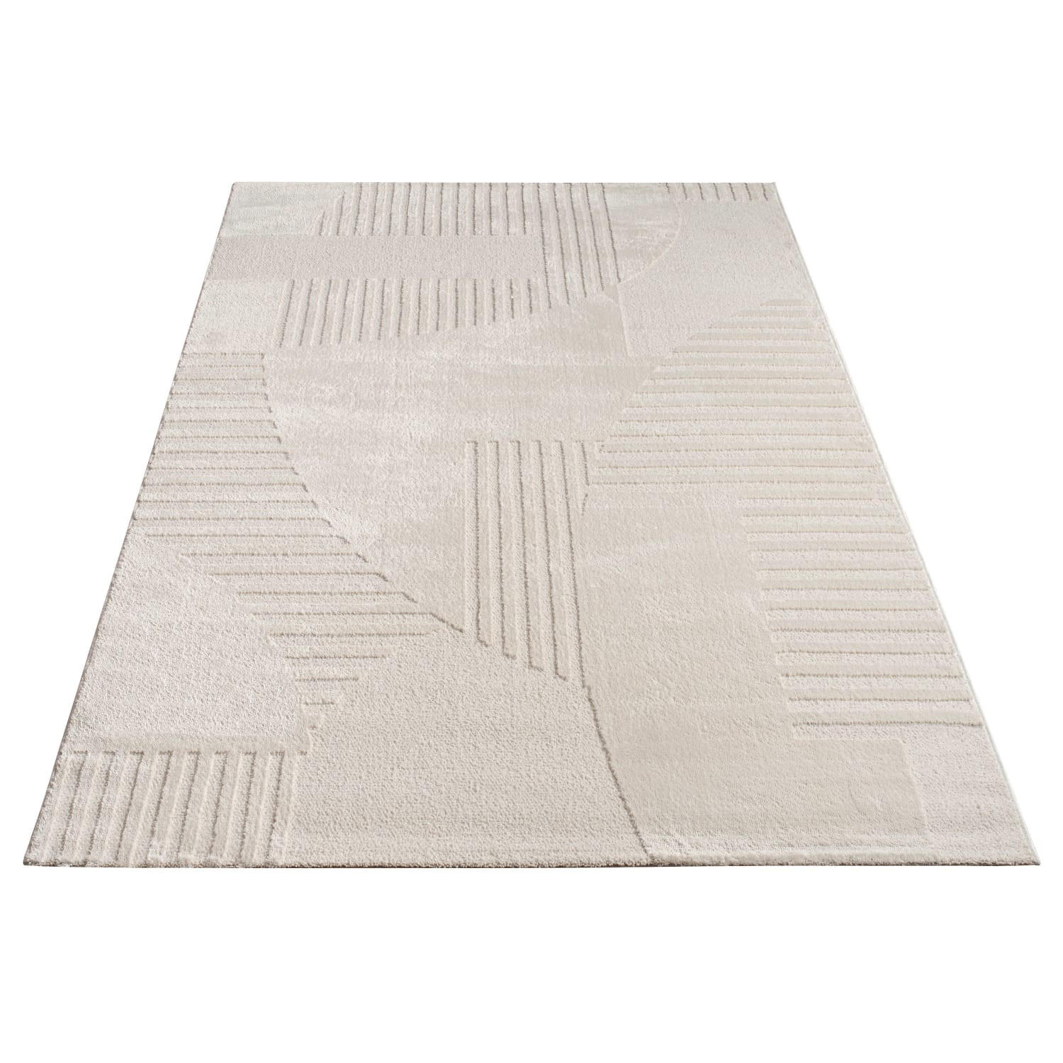 KURZFLORTEPPICH, mit Struktur, aus Polyester, Florhöhe 10 mm, Creme, 200 x 290 cm - Beige, Textil (200/290cm) - KADIMA DESIGN