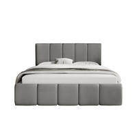 POLSTERBETT mit Kopfstütze Buchel 160x200 cm, Grau - Grau, Textil (160/200cm) - Fedve