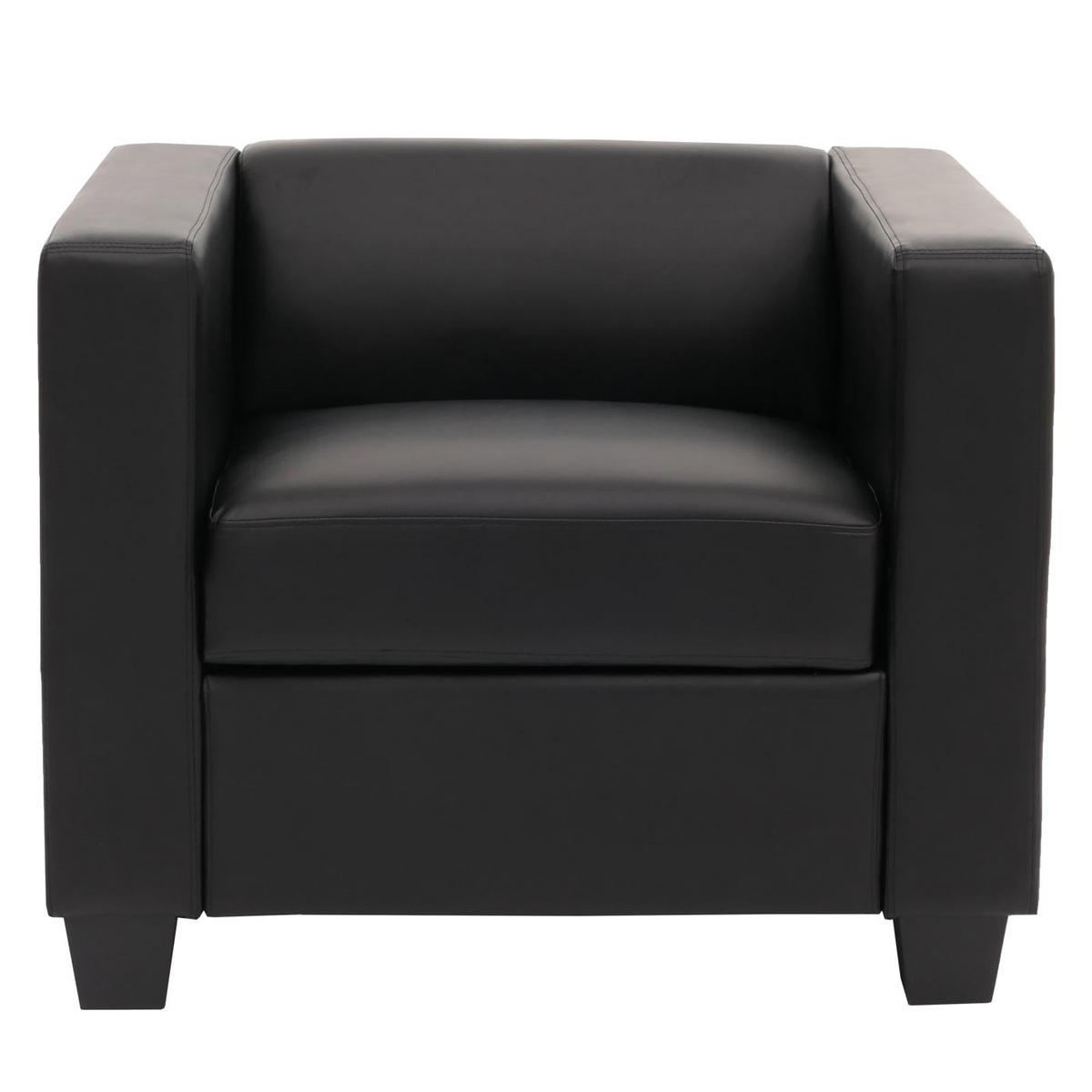 SESSEL LOUNGESESSEL Schwarz - Schwarz, Leder (86/70/75cm) - MCW