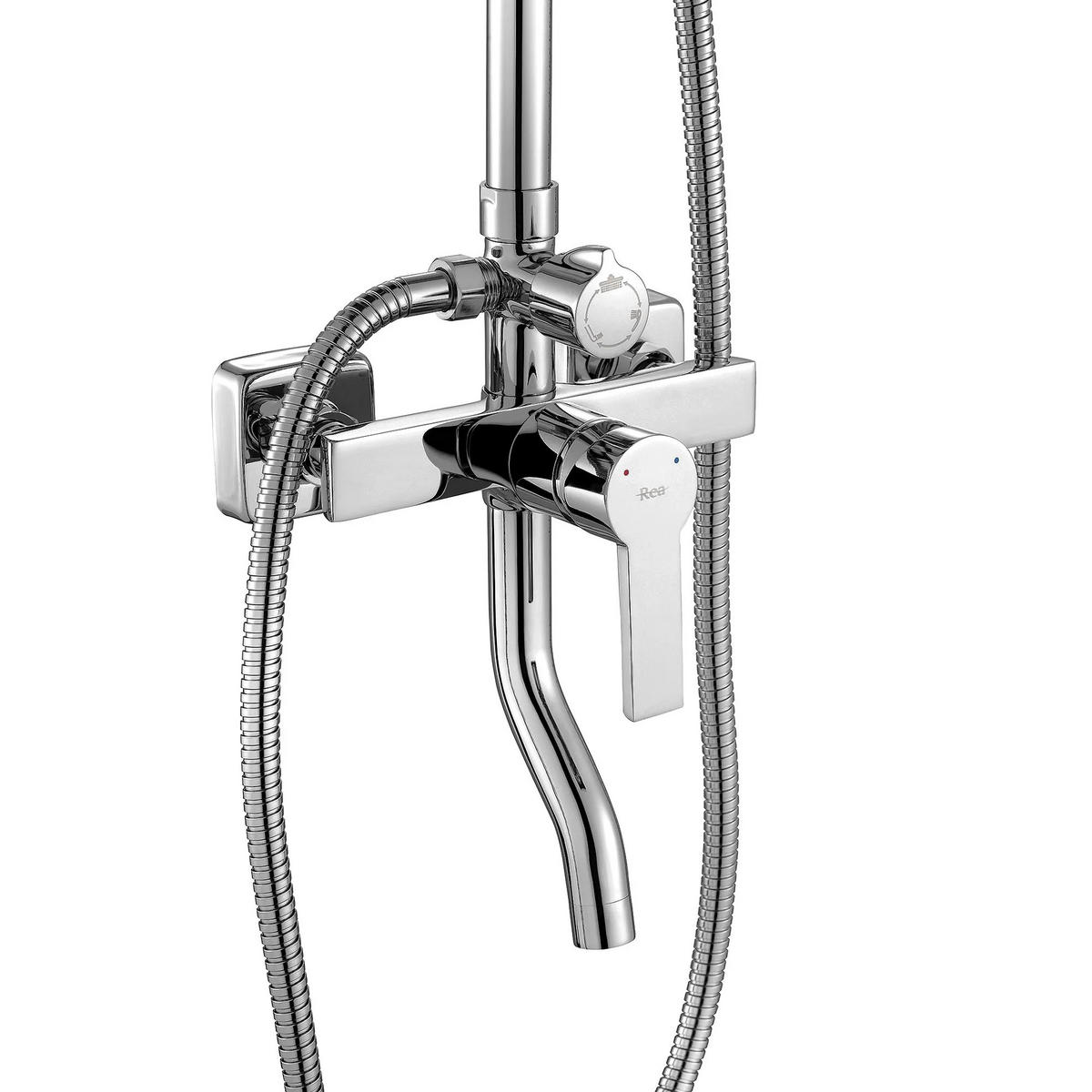DUSCHGARNITUR My2021-77c Rea Argus Chrome - Chromfarben, Metall (43.5/144/150cm) - REA