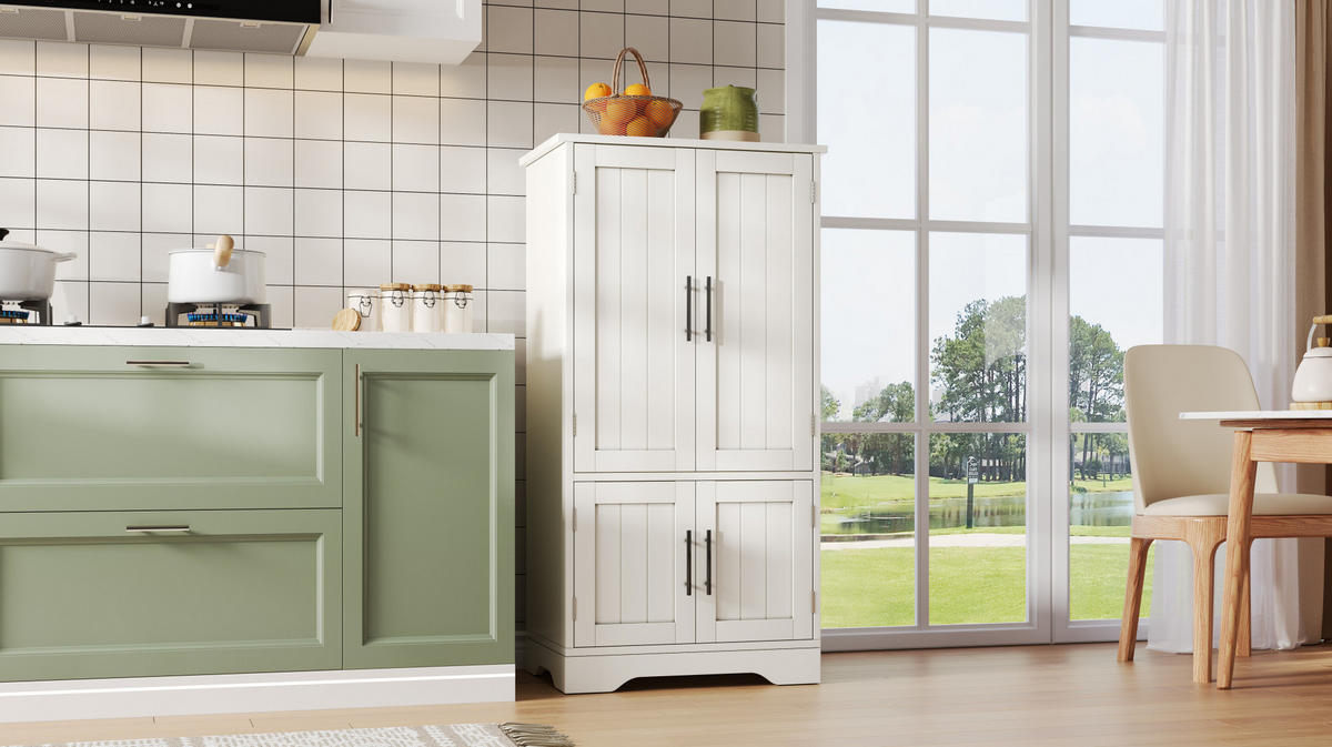 BUFFET 60/40/120 cm aus MDF mit LED-Sensorlicht Weiß - Weiß, Holzwerkstoff (60/120/40cm) - Modenvie