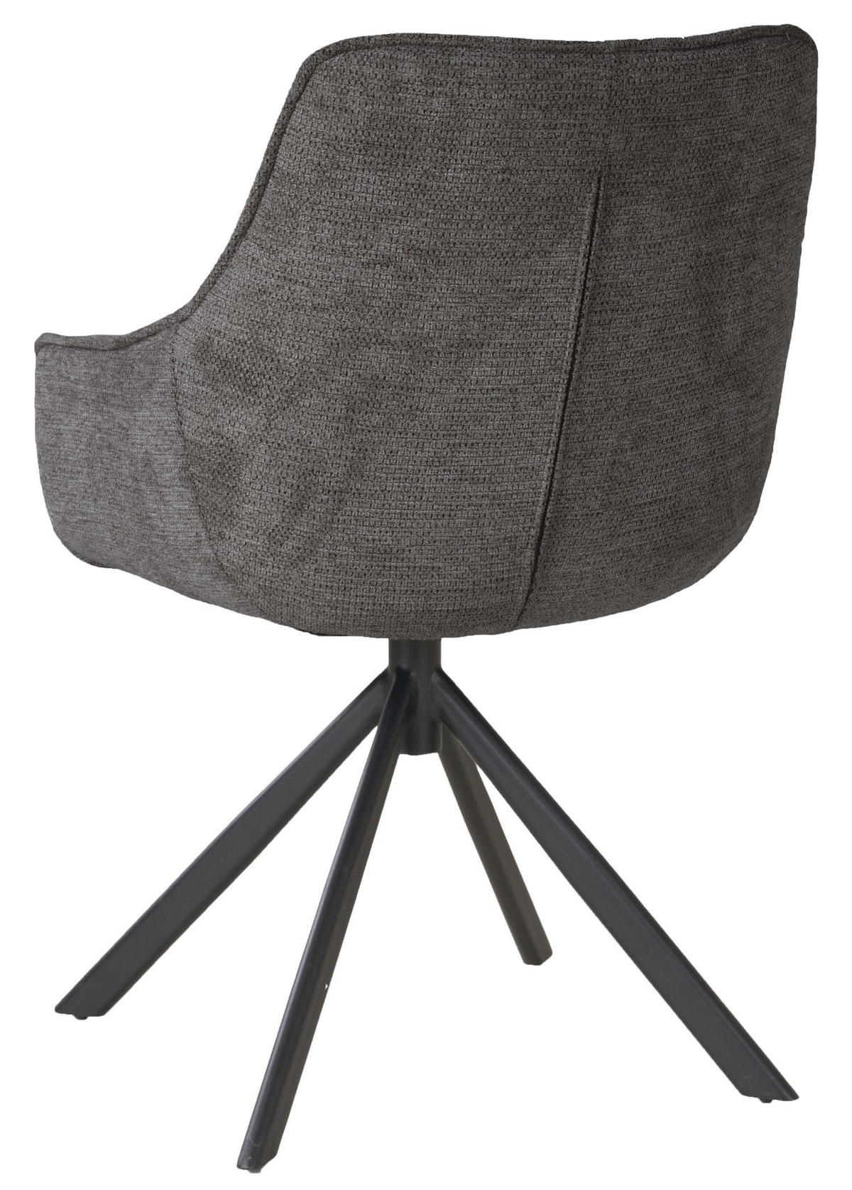 DININGSESSEL San Carlo - drehbar - dunkelgrau - Dunkelgrau/Schwarz, Textil/Metall (57/87/68cm) - bene living