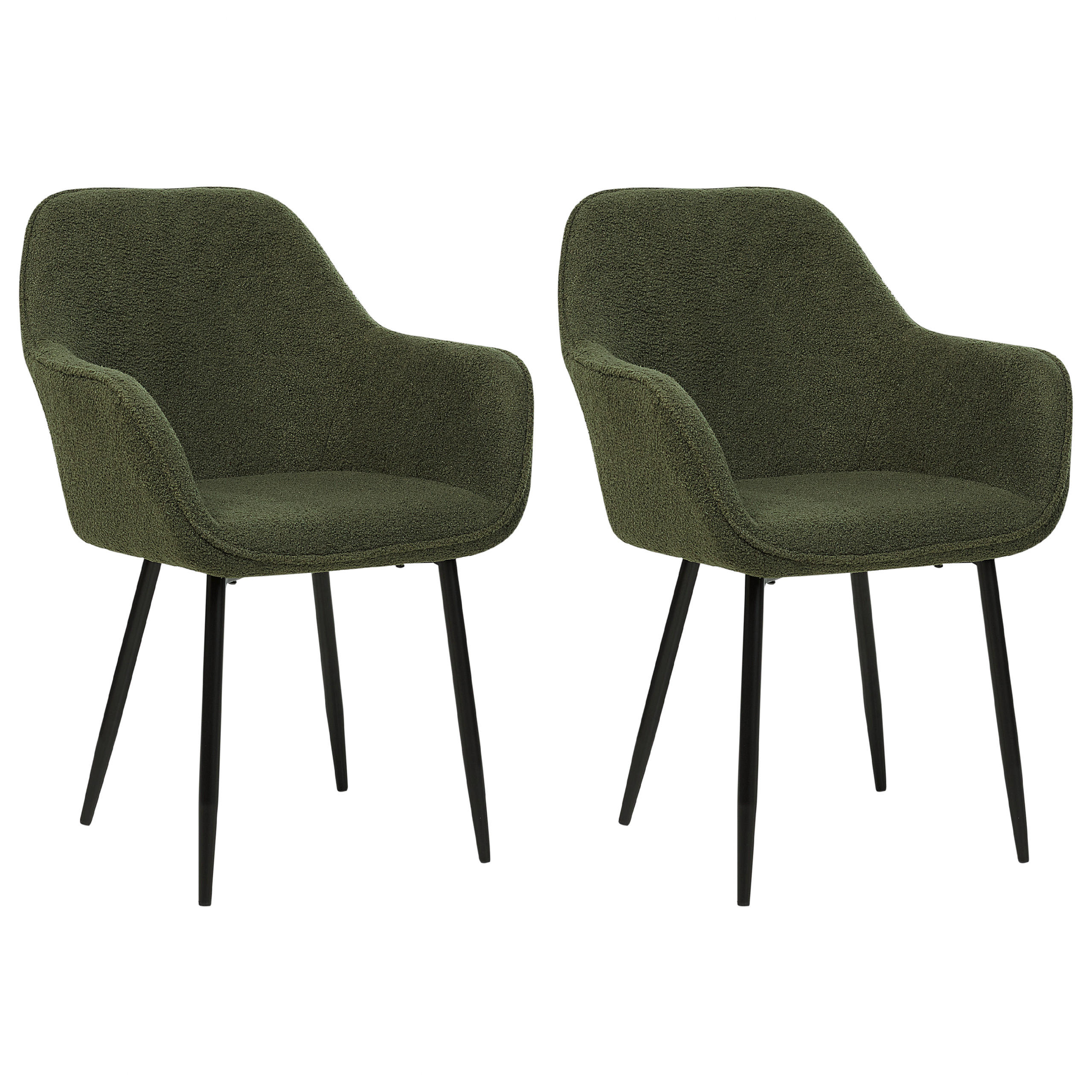 Beliani JÍDELNÍ ŽIDLE sada 2 ks Polyester Zelená Alden