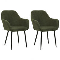 STUHL 2er-Set Polyester Grün Alden - Grün, Textil/Metall (59/85/61cm) - Beliani