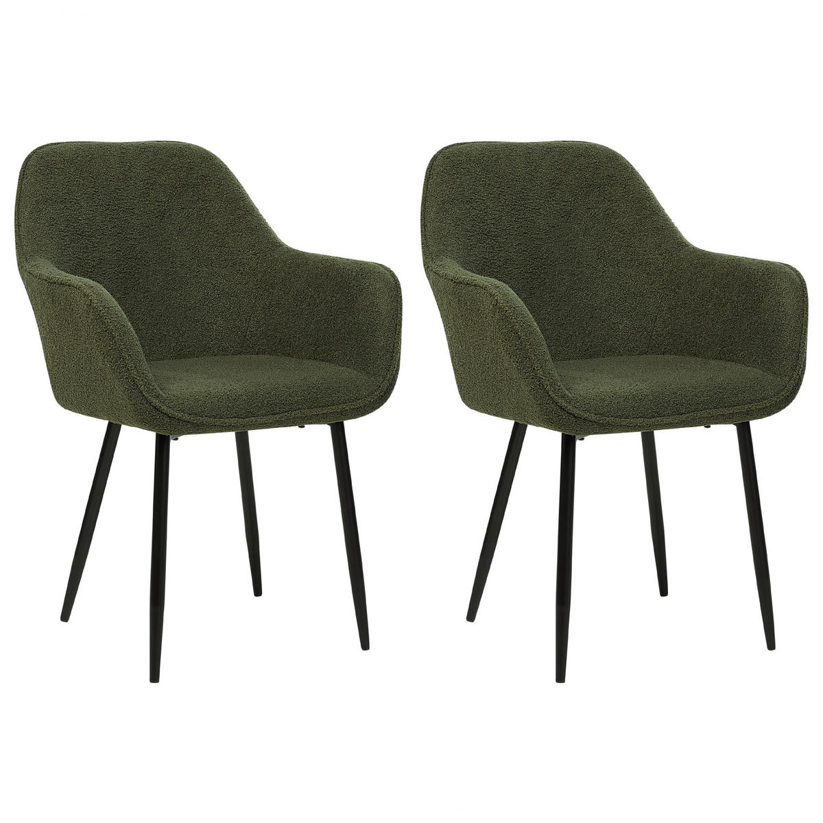 STUHL 2er-Set Polyester Grün Alden - Grün, Textil/Metall (59/85/61cm) - Beliani