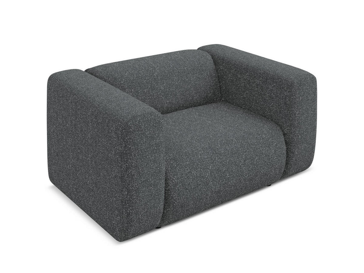 SESSEL Strukturstoff Stoff Grau - Schwarz/Graphitfarben, Kunststoff/Textil (137/70/89cm) - Makamii