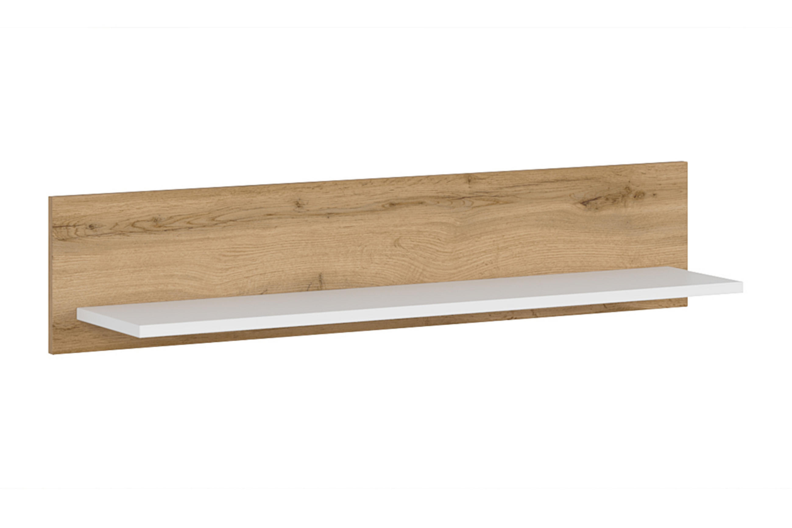 WANDREGAL DAMINO für Bücher, eiche wotan/weiß - Eiche Wotan/Weiß, Holz (100/21/20cm) - KONSIMO®