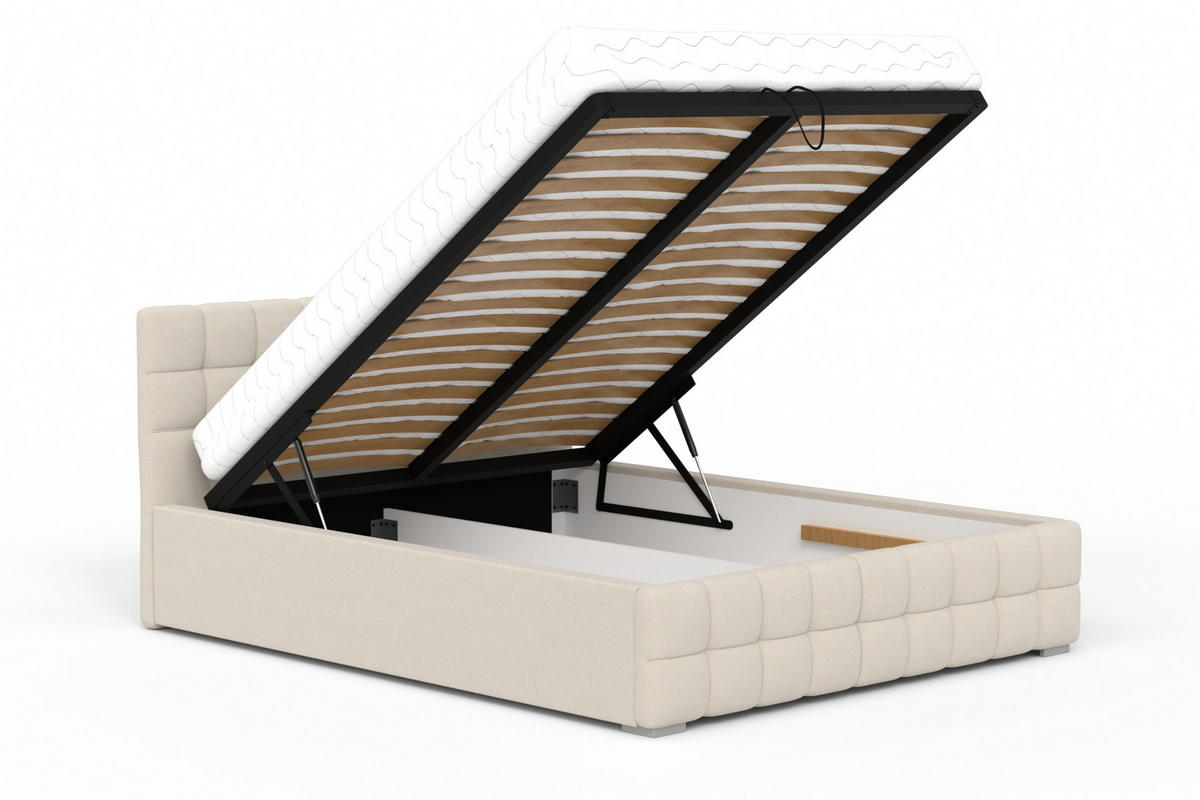 POLSTERBETT LIVO 200/200 in Velours Anthrazit - Anthrazit, Holzwerkstoff/Textil (200/200cm) - Deine Möbel 24