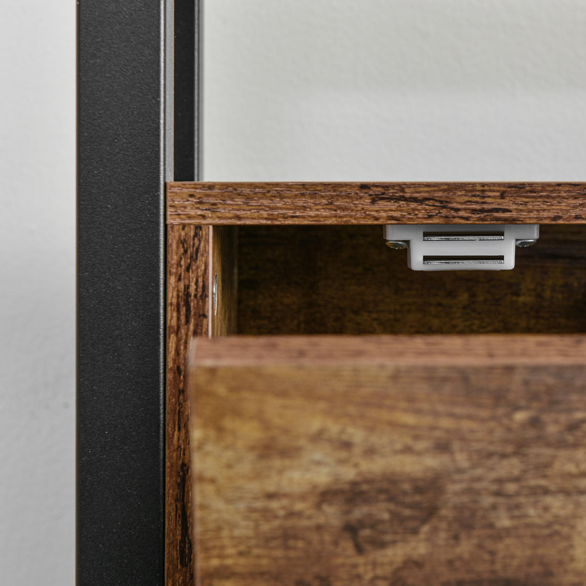 METALLBETT 90/200 cm DE-00517, in Schwarz, Stauraum-Kopfteil - Schwarz, Metall (90/200cm) - ComfortXL