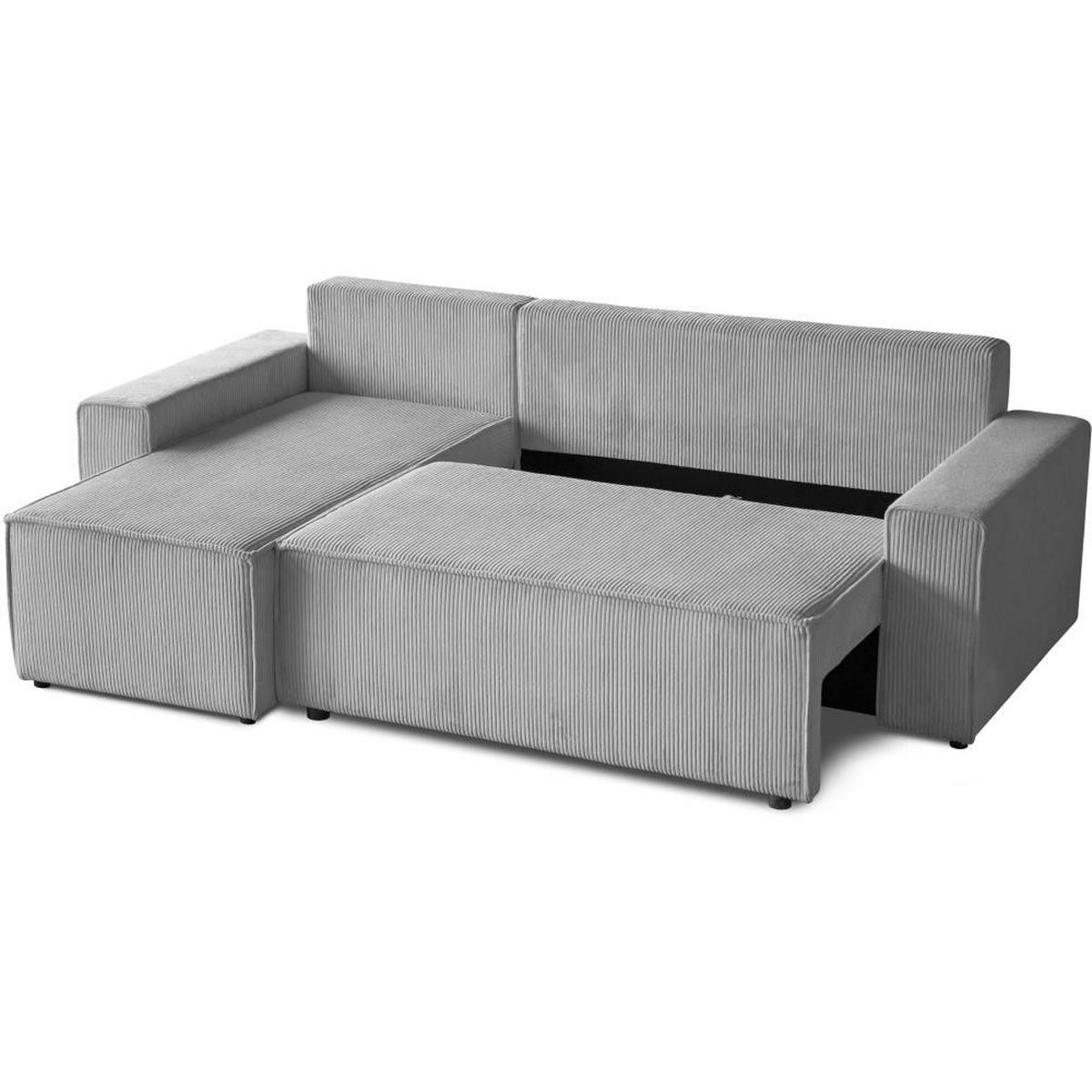 ROHOVÁ ROZKLÁDACÍ POHOVKA Hektor, s funkcí spaní, světle šedá - černá/světle šedá, textil/plast (247/152cm) - Beautysofa