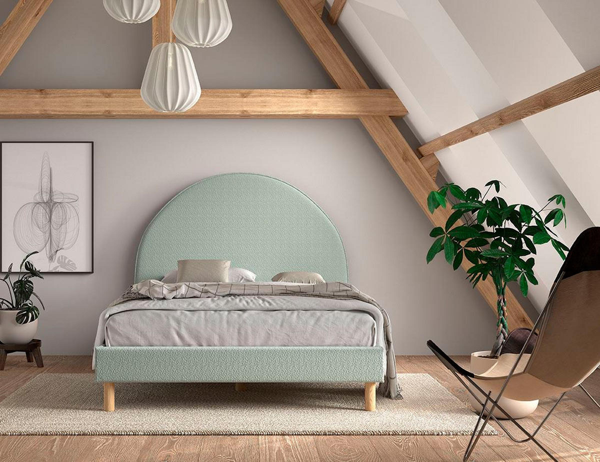 POLSTERBETT Karlotta 147x132x212 aus Holzwerkstoff in Grün - Grün, Holzwerkstoff (140/200cm) - 58aufmkessel