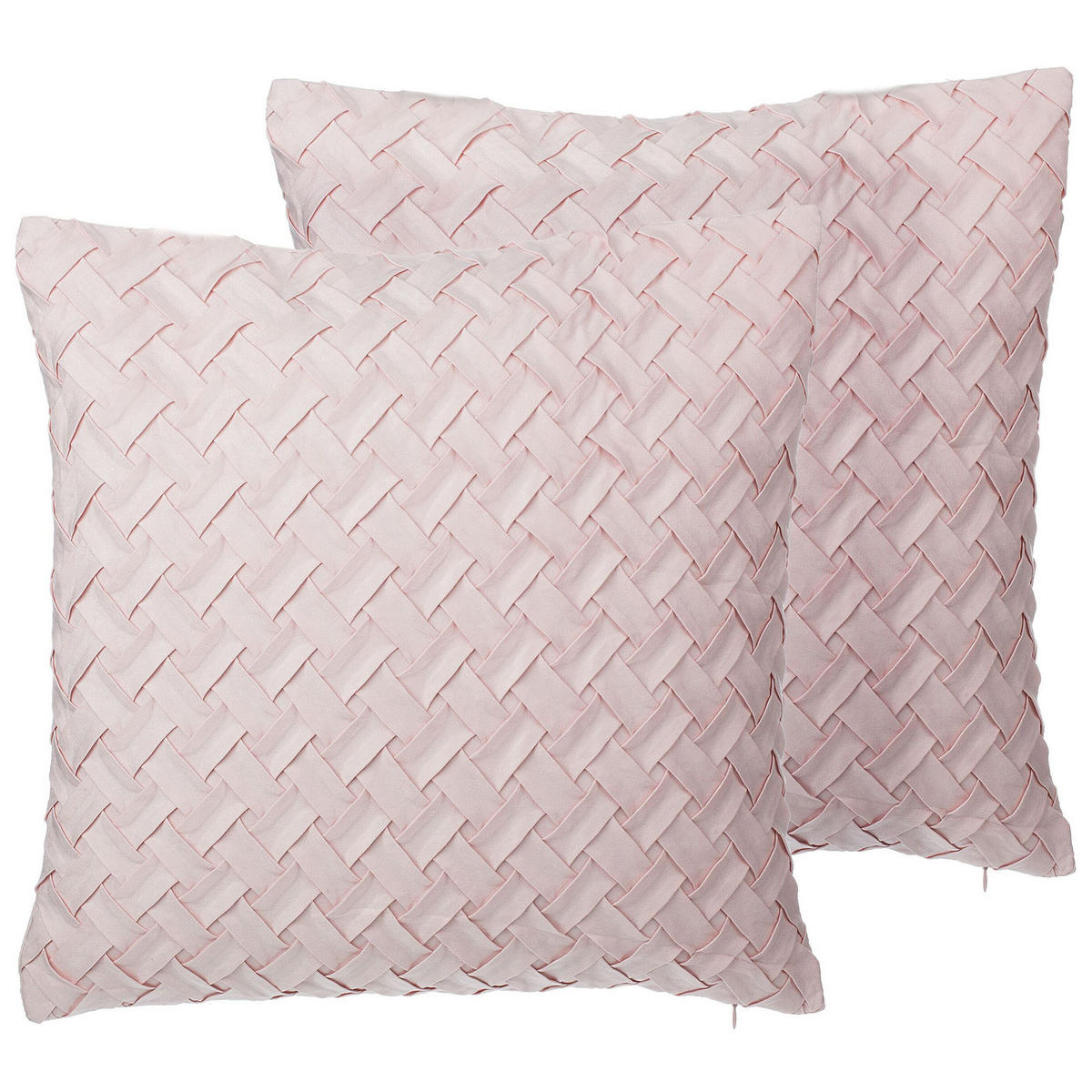 DEKOKISSEN 2er-Set Pastellrosa 45/45 cm Tithonia - Pink, Textil (45/45cm) - Beliani