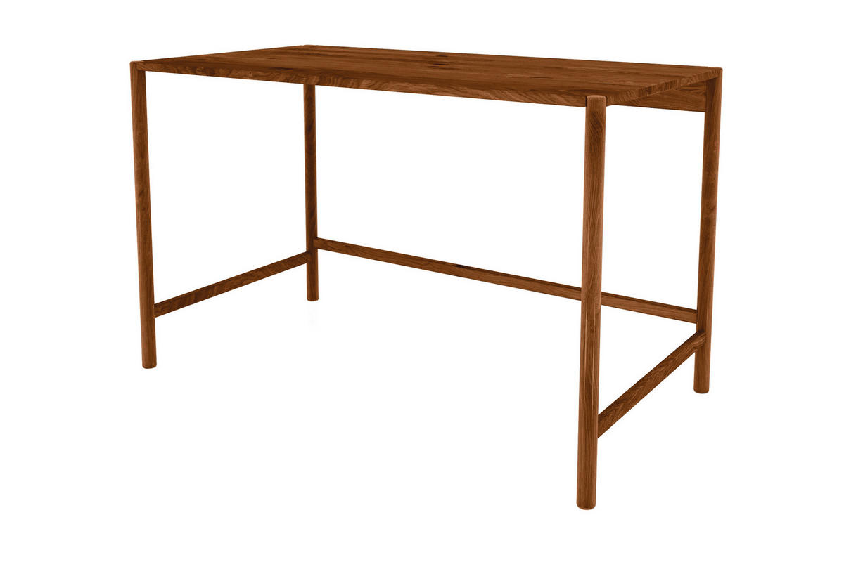 SCHREIBTISCH INA Wildeiche - Mokka, Holz (65/120/75cm) - byoak