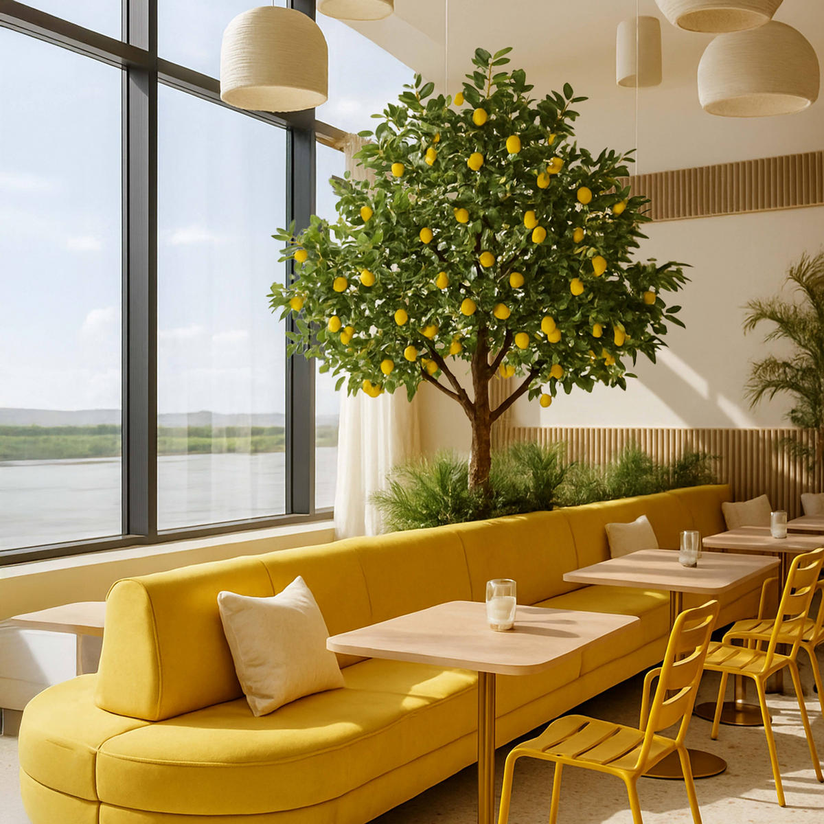 ZITRONENBAUM, Künstlich - Grün, Textil (200cm) - Oviala