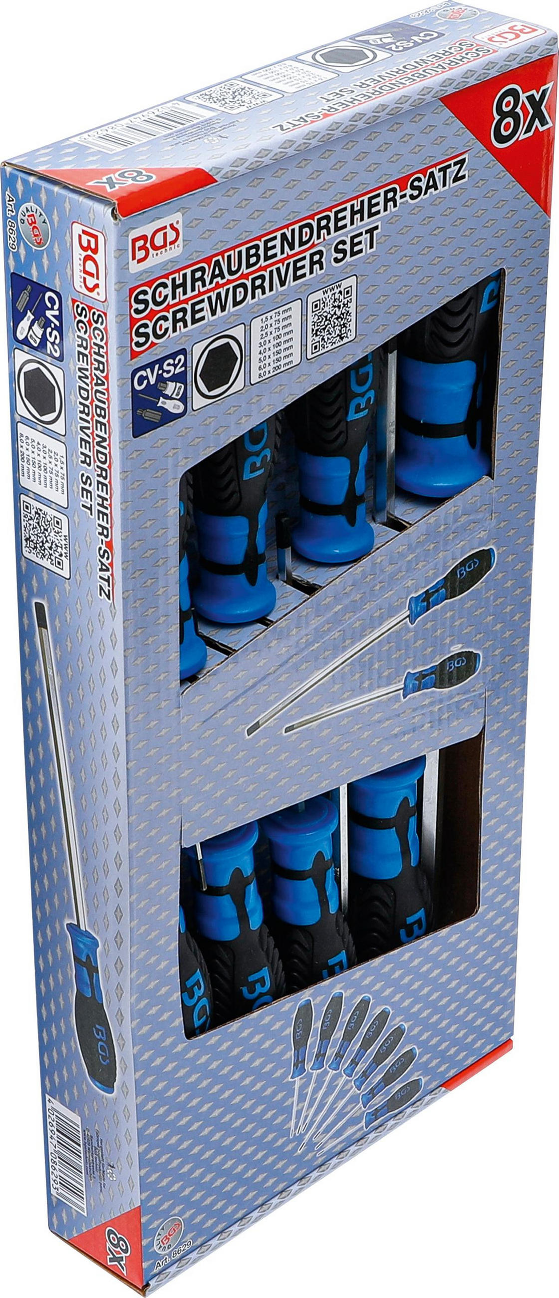 SCHRAUBENDREHER-SATZ | INNENSECHSKANT | 8-TLG. - Multicolor, Kunststoff/Metall (1/1cm) - BGS technic