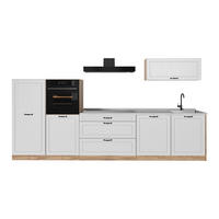 KUCHYNKA R-Line, Biely vidiecky dom/Dub Goldkraft, 340 cm Marmori työtaso - biela/farba duba, kompozitné drevo (340/143/60cm) - Vicco