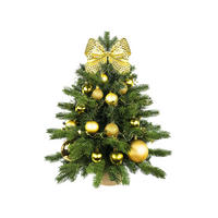 LAALU WEIHNACHTSBAUM geschmückt künstlich GOLDEN CHRISTMAS II 60 cm mit LED-Beleuchtung IN FLOWER - Goldfarben/Grün, Kunststoff (60cm) - LAALU