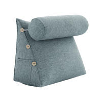 KEILKISSEN mit Nackenrolle Leinenlook Grau 60 cm - Grau, Textil (50/60cm) - Vercart
