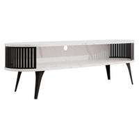 TV-LOWBOARD Roenni Oval - Schwarz/Weiß, Holzwerkstoff/Metall (140/44/40cm) - MIRJAN24