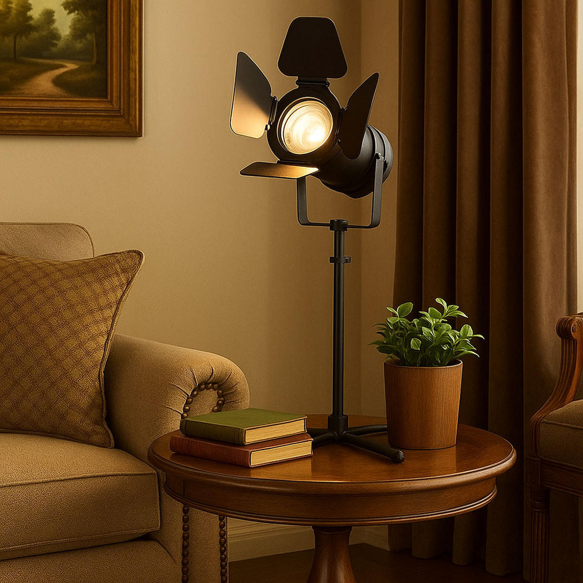 LED TISCHLEUCHTE Metall Schwarz - Schwarz, Kunststoff (27.5/24/48.5cm) - Globo Lighting