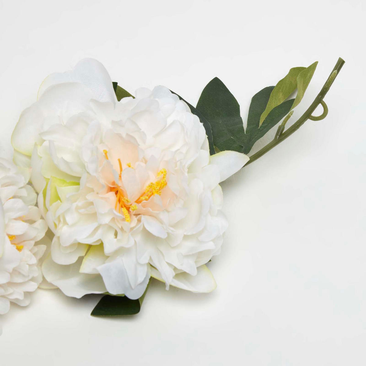 KUNSTBLUMEN Pfingstrosen-Girlande elfenbein, 180 cm - Creme, Kunststoff (180cm) - Homescapes