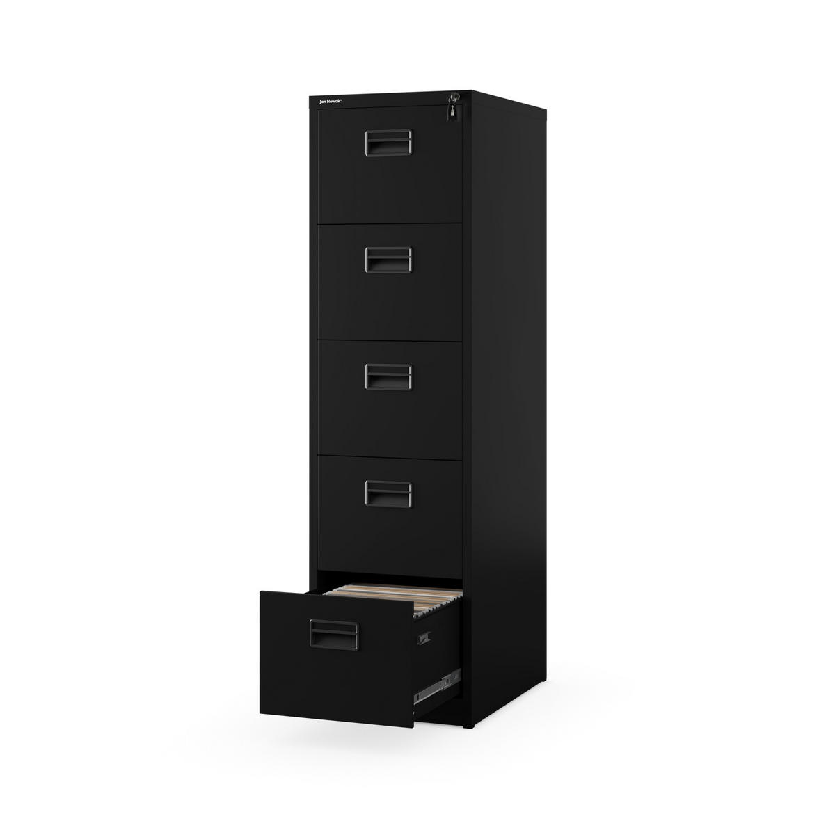 AKTENSCHRANK aus Metall SARA V5 460 x 1625,5 x 600 mm - Schwarz, Metall (46/163/60cm) - Jan Nowak