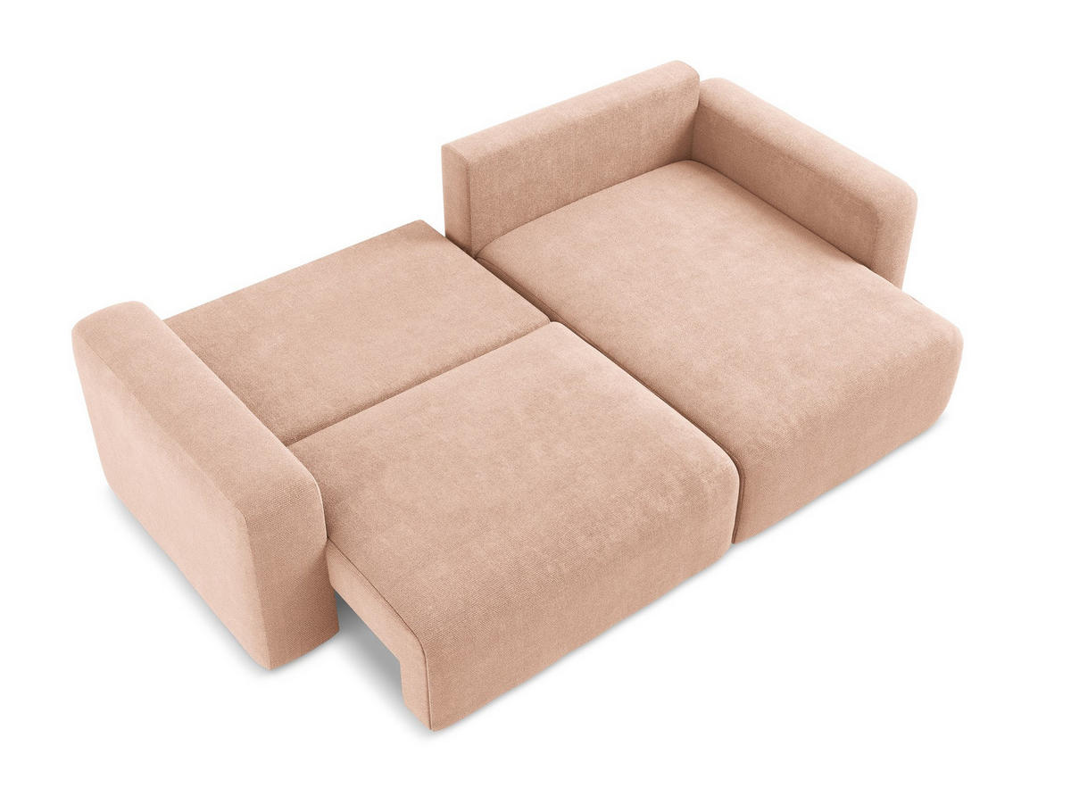 ECKSOFA mit Schlaffunktion rechts Chenille Stoff Pink - Pink/Koralle, Kunststoff/Textil (244/149cm) - Makamii