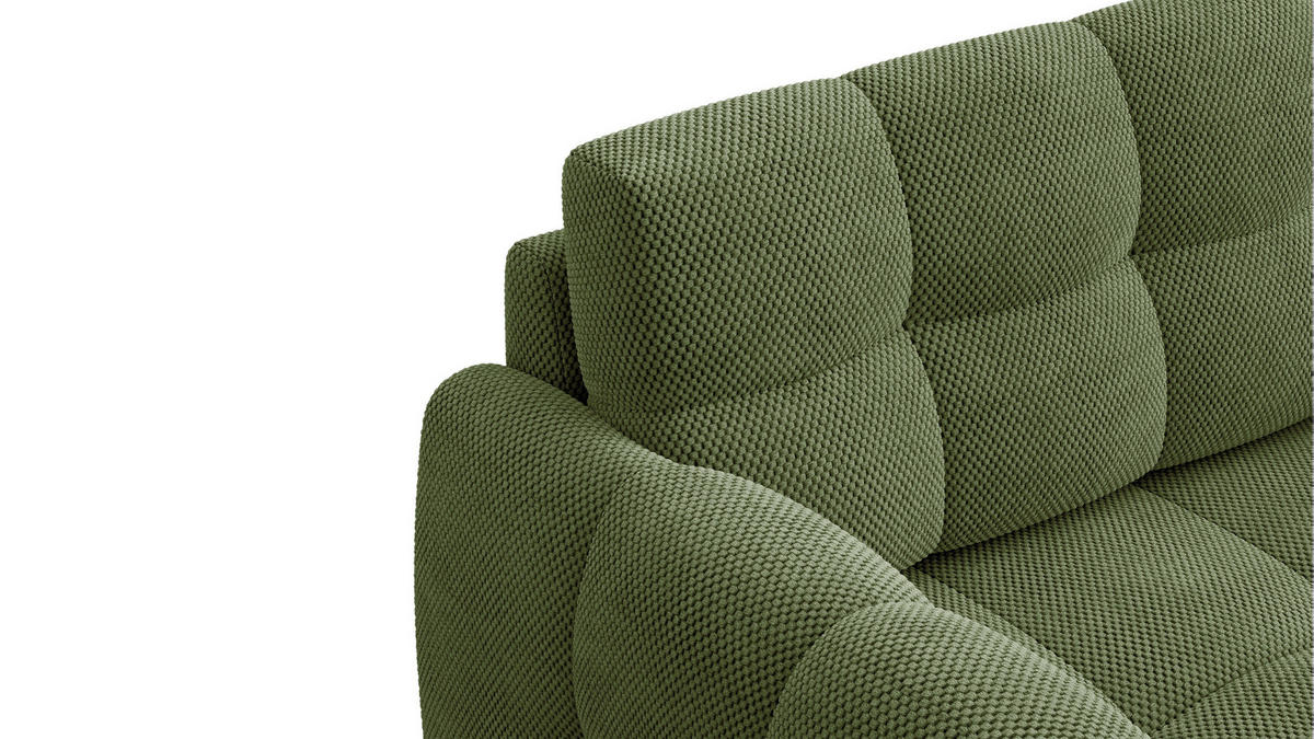 SOFA MELLOW 2-Sitzer, olive - Schwarz/Grün, Holz/Textil (153/87/98cm) - Courtois Laville