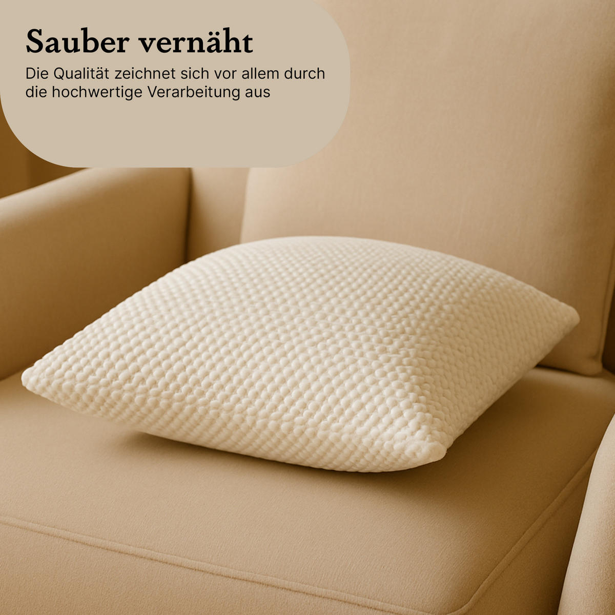 KISSENHÜLLE "Bubble" 60 cm x 60 cm in 3 Farben Offwhite - Weiß, Textil (60/60cm) - Bestlivings