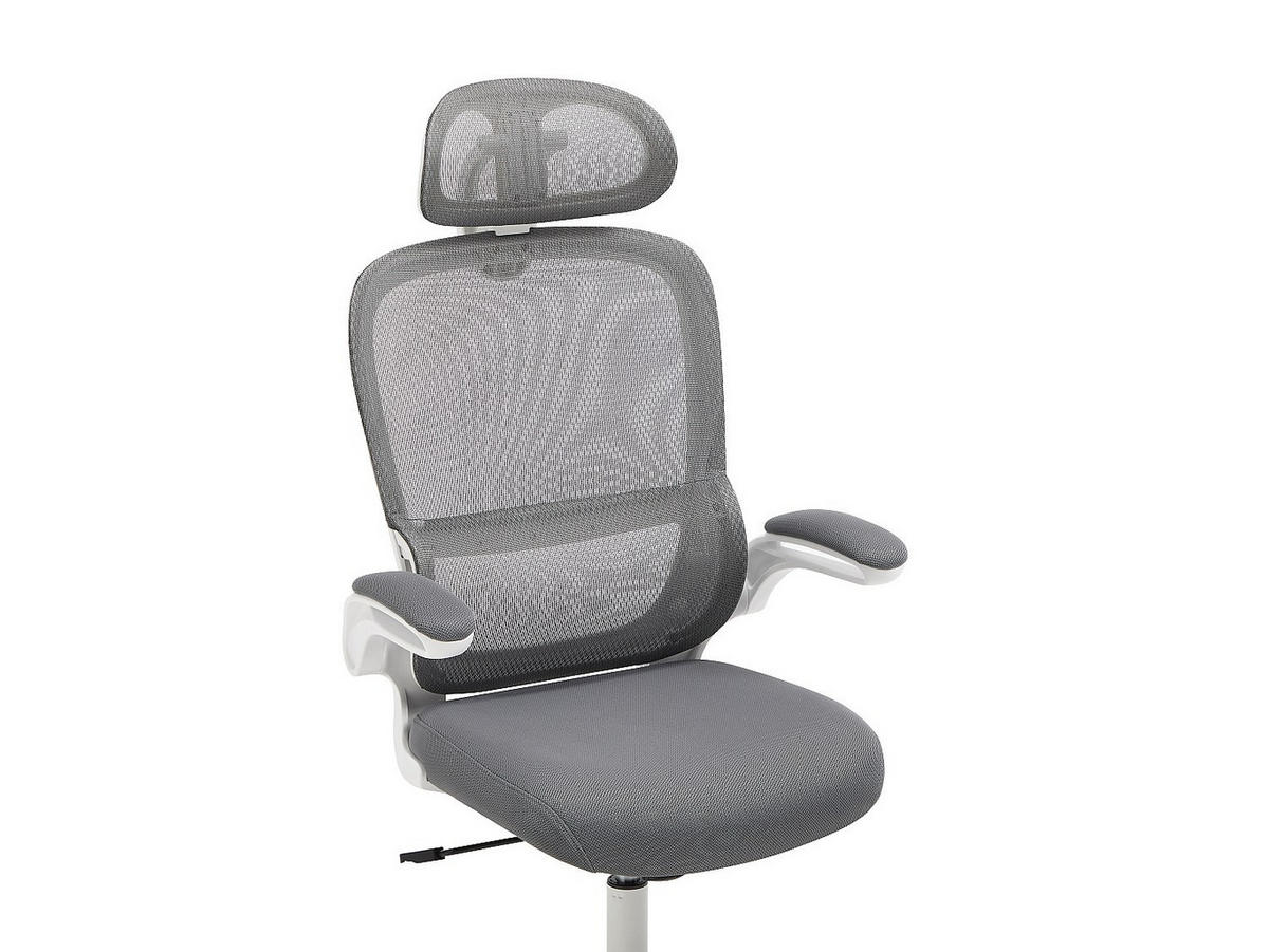 BÜROSESSEL - 63.5 x 63.5 - stoff - grau, weiß Nirano - Weiß, Textil (63.5/124/63.5cm) - Vente-Unique