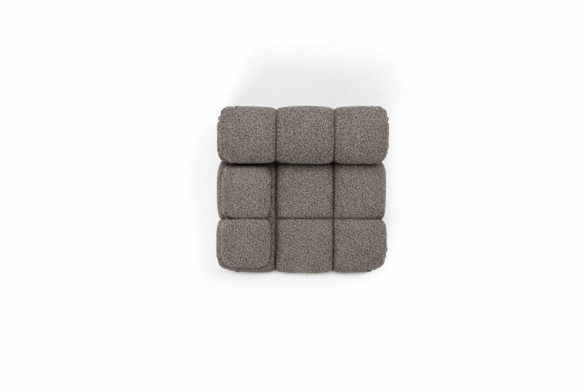 MODUL Seitlich, Für Modulares System, Stoff Abriamo, Braun, Links, Selia - Braun, Holz (95/70/95cm) - Kaiser Möbel