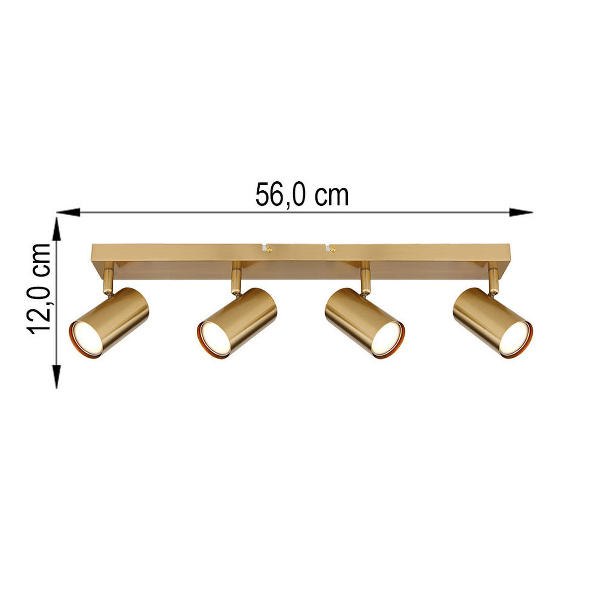 LED DECKENLEUCHTE Robby Gold gebürstet - Goldfarben, Metall (56/6/13cm) - Globo Lighting