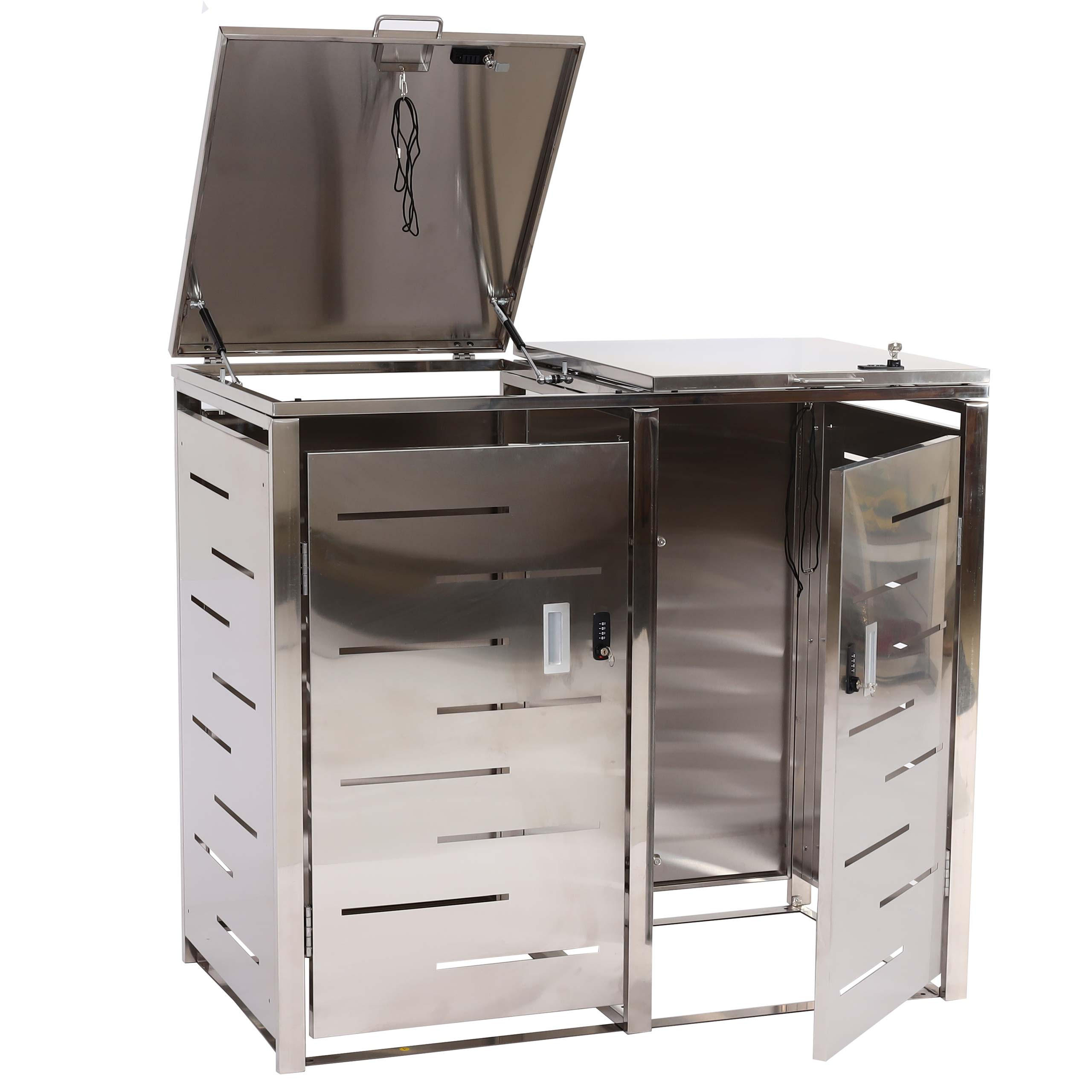 MÜLLTONNENVERKLEIDUNG 2ER Silber - Silberfarben, Metall (115/103/63cm) - MCW