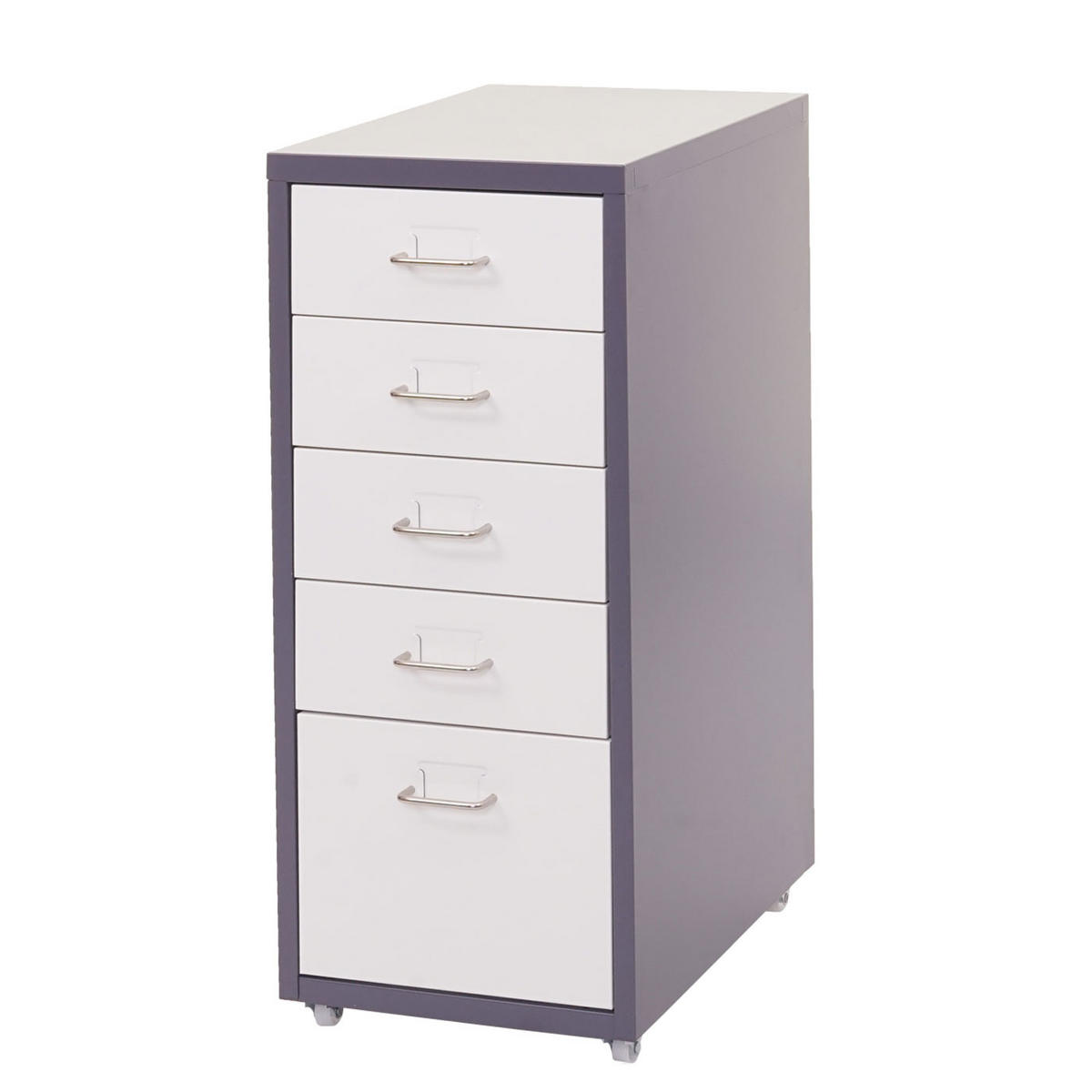 ROLLCONTAINER Anthrazit, Weiß - Anthrazit/Weiß, Metall (28/69/41cm) - MCW