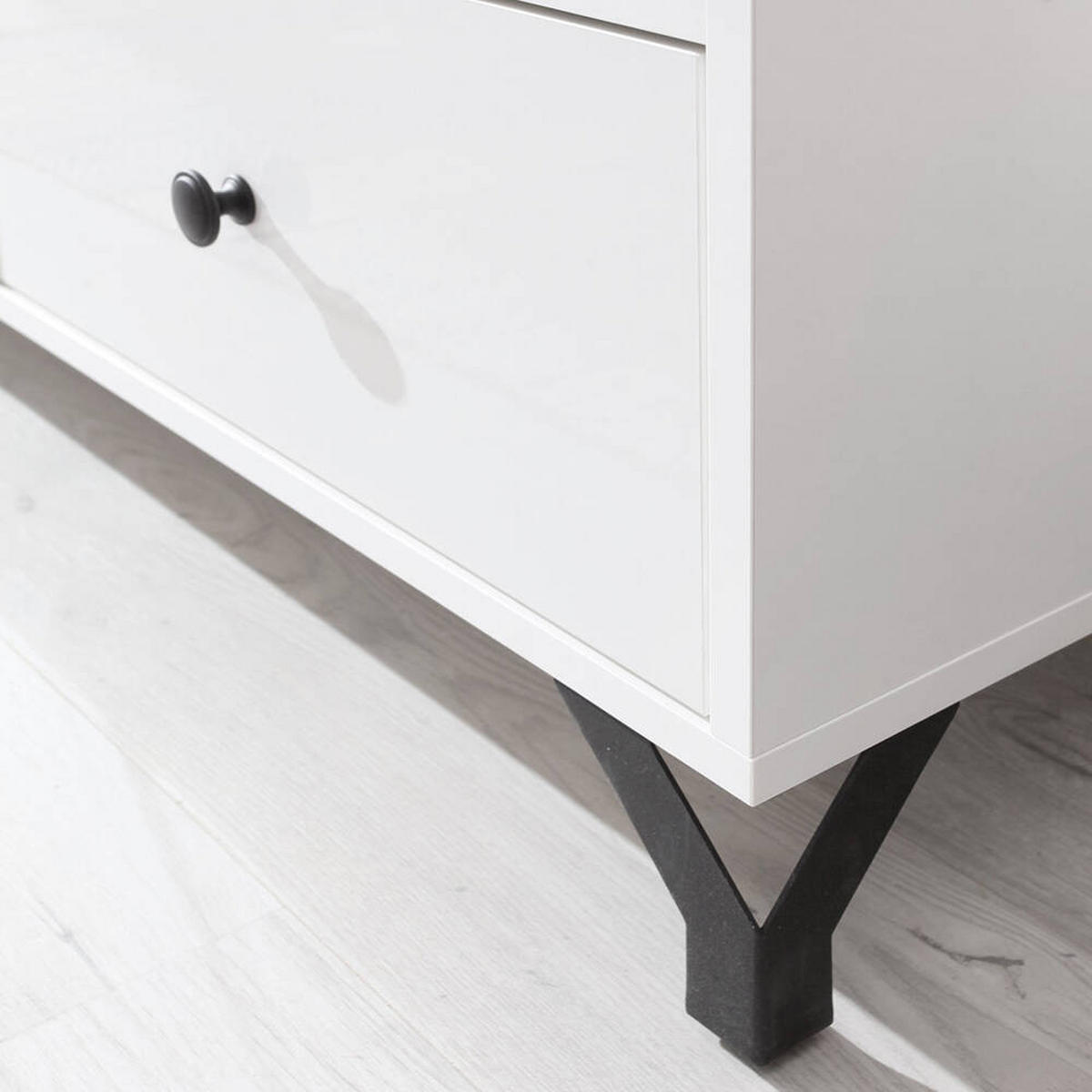 KOMMODE – 140 cm – BERGEN System – Weiß - Weiß Hochglanz, Holzwerkstoff (140/85/40cm) - hi-markt