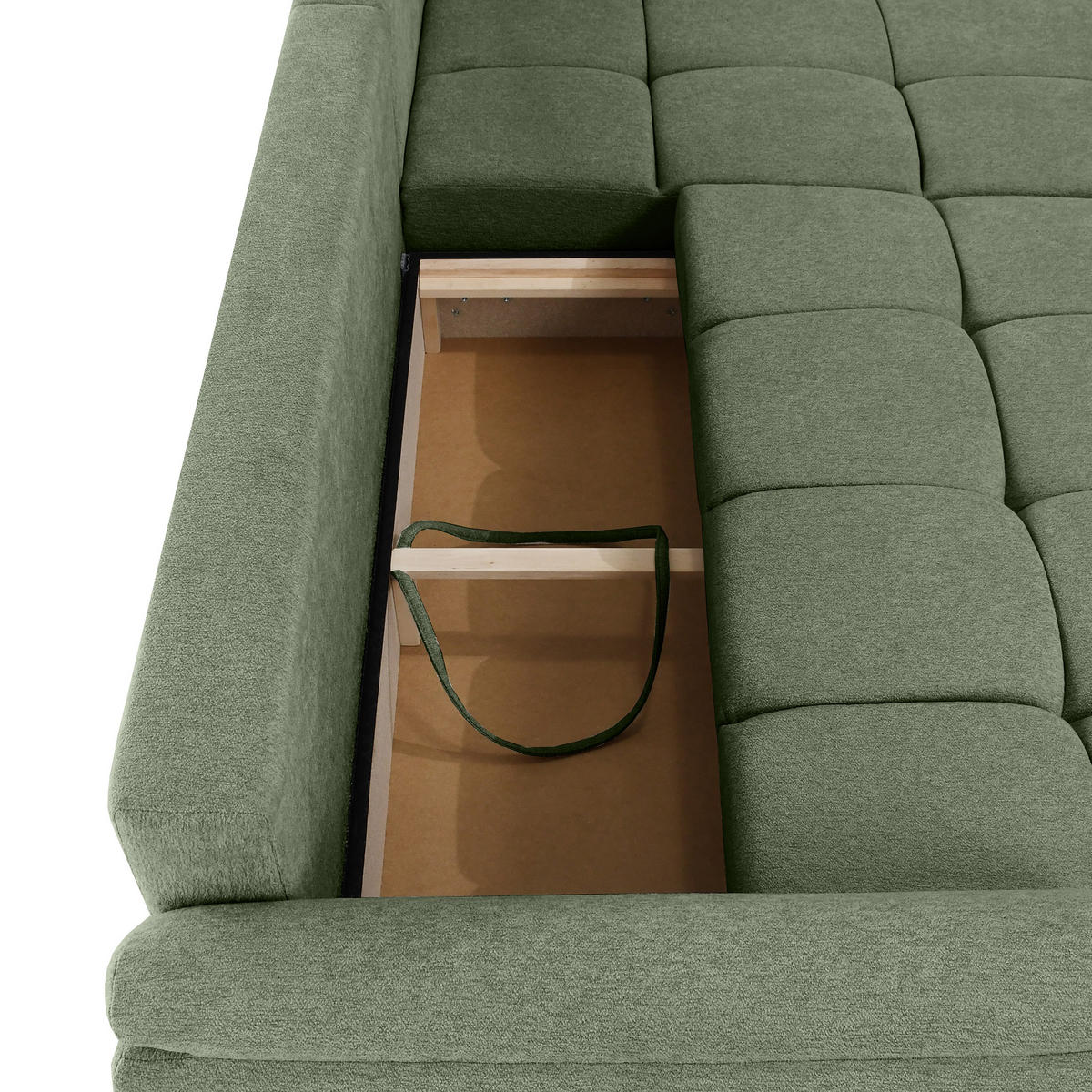 ECKSOFA Massimo, universelle Eckschlafsofa 280 cm mit Schlaffunktion und Bettkasten, Grün - Grün, Textil (283/204cm) - Beautysofa