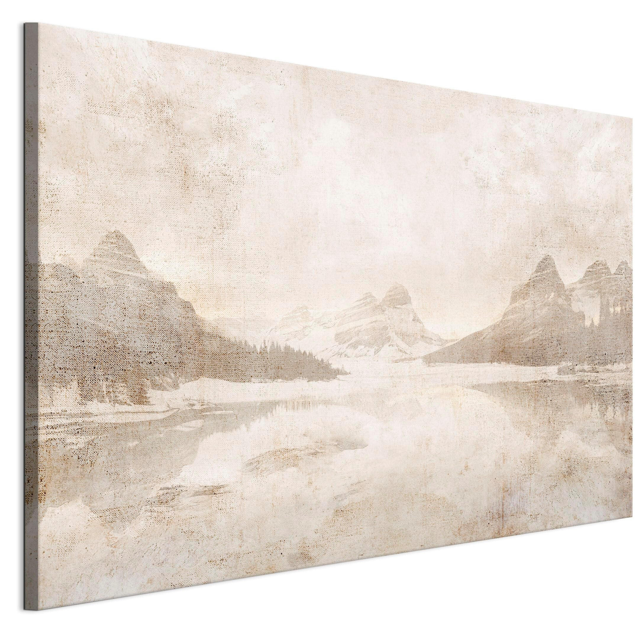 LEINWANDBILD Winter 120x80 cm - Beige, Holz (120/80cm) - LUMASOUL