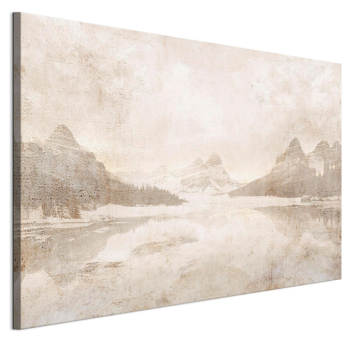 LEINWANDBILD Winter 120x80 cm - Beige, Holz (120/80cm) - LUMASOUL