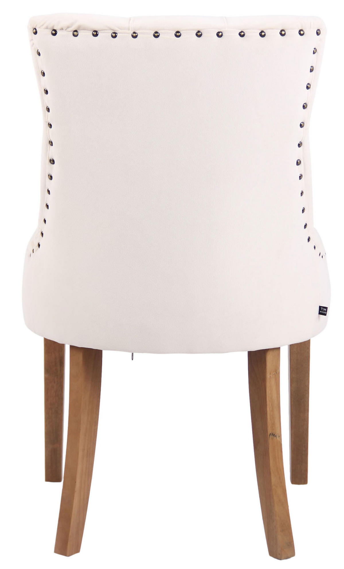 WOHNZIMMERSTUHL 4er Set Samt creme - Creme/Naturfarben, Holz/Textil (55/92/58cm) - CLP
