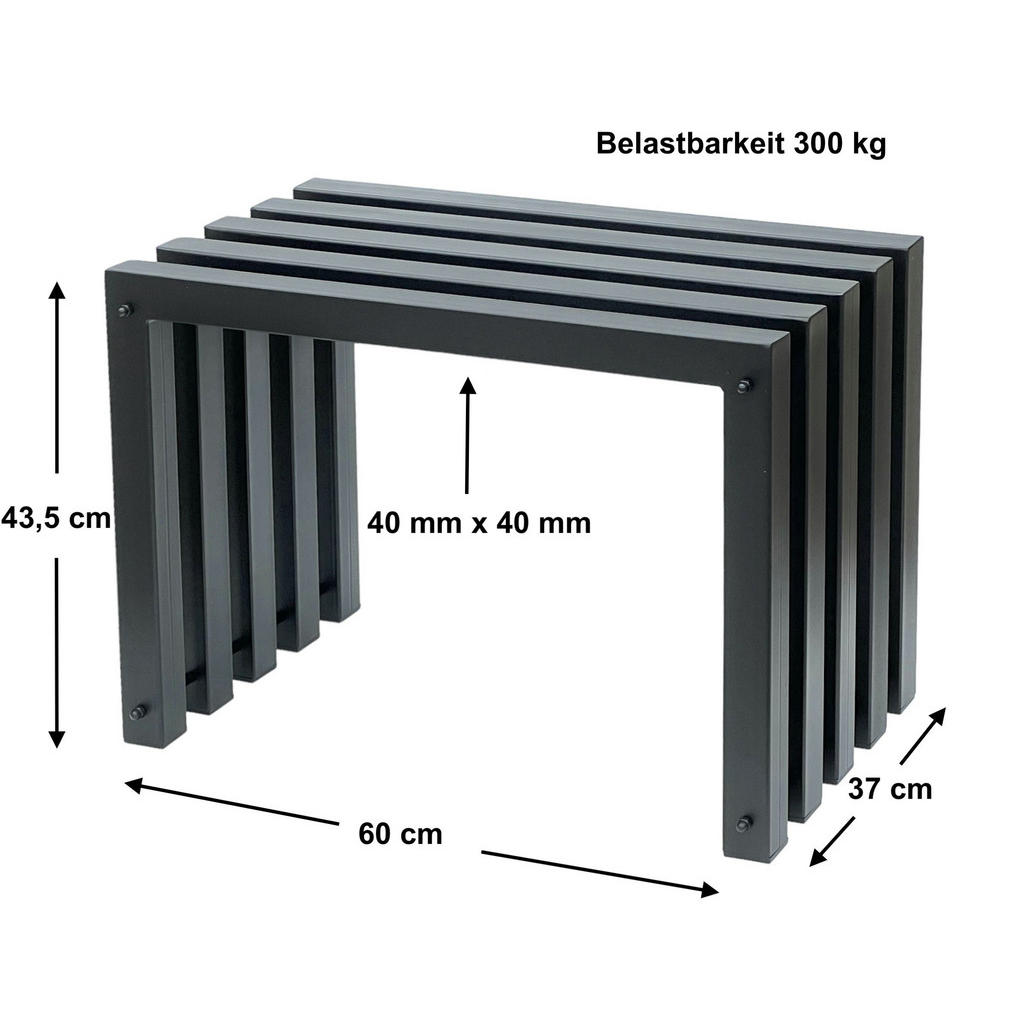 Thumbnail - DanDiBo Hocker, Schwarz, Metall, 60x43.5x37 cm, Gartenmöbel, Gartenbänke
