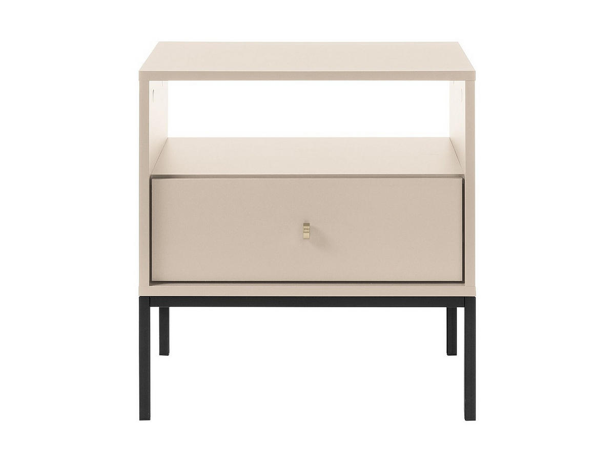 2ER-SET Nachttische mit 1 Schublade & 1 Ablage - Beige - BOGDAN - Beige, Holz (54/56/39cm) - Vente-Unique