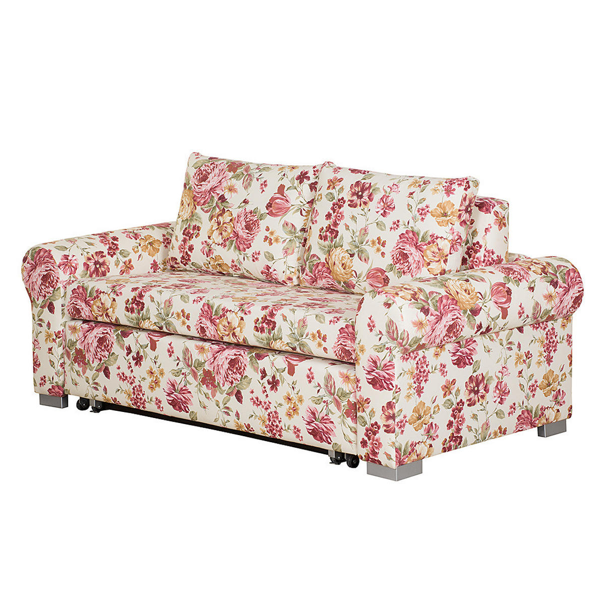 SCHLAFSOFA - Beige/Rosa, Textil (165/90/90cm) - home24