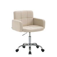 ARBEITSHOCKER Lausanne Stoff creme - Naturfarben, Metall (60/89/52cm) - TPFLiving
