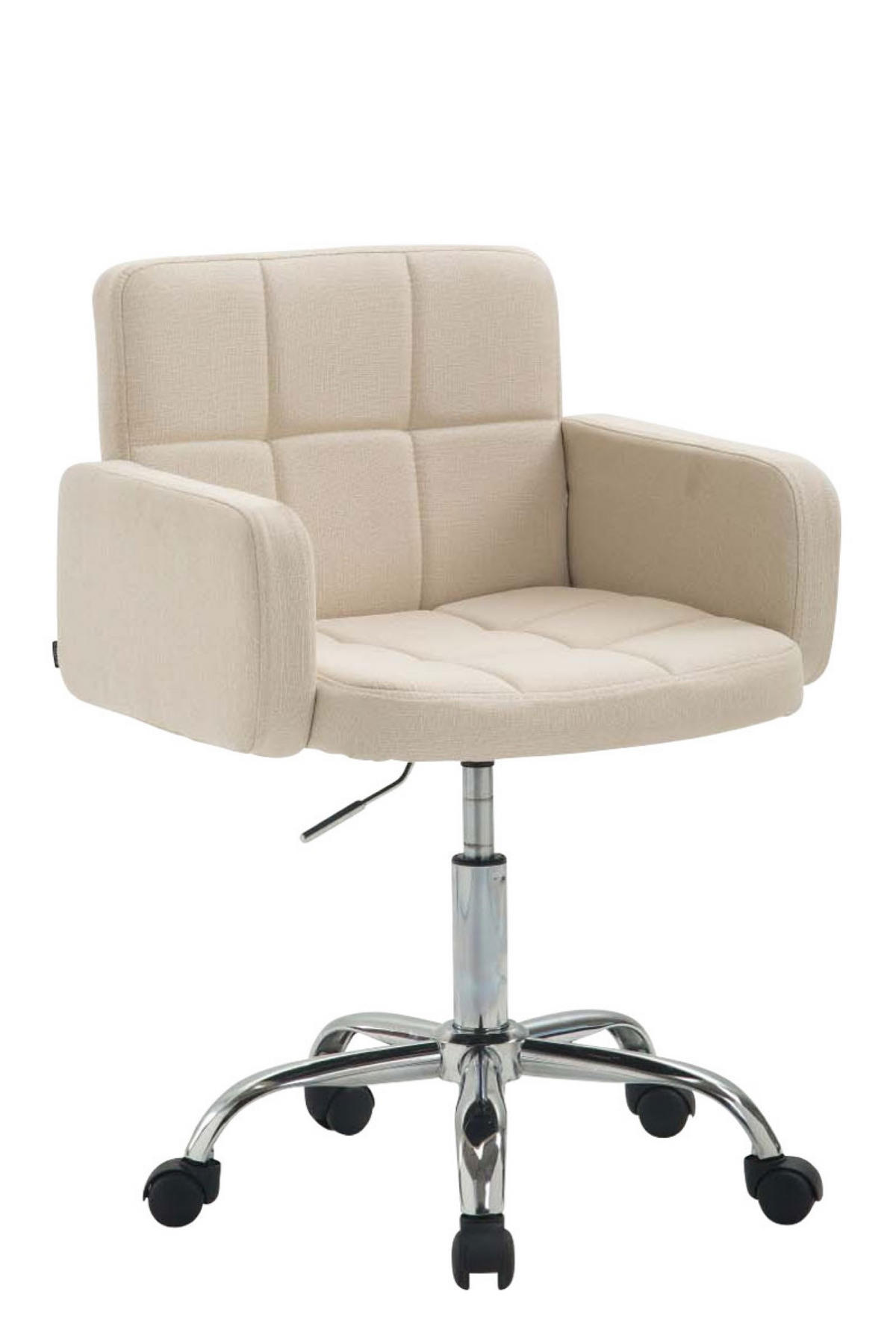 ARBEITSHOCKER Lausanne Stoff creme - Naturfarben, Metall (60/89/52cm) - TPFLiving